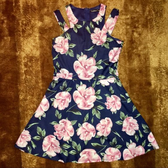 girls navy floral dress
